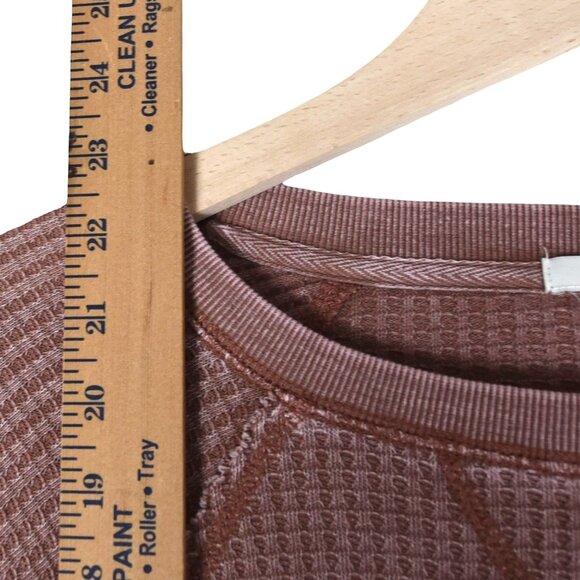 Z Supply Waffle Knit Cropped Pullover Size S Slouchy Thermal Vintage Dusty Rose - Picture 5 of 7